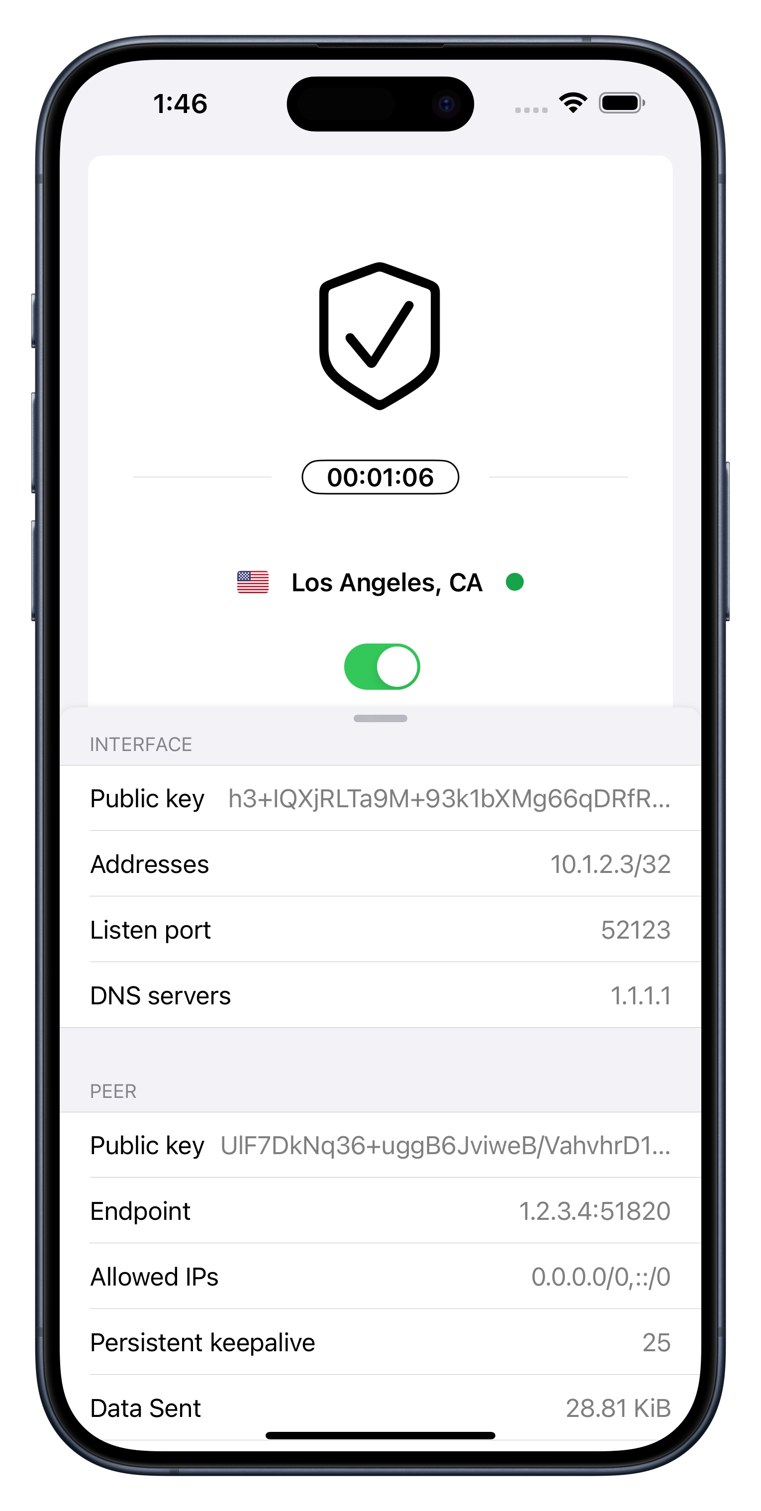 Ashburn VPN on iPhone